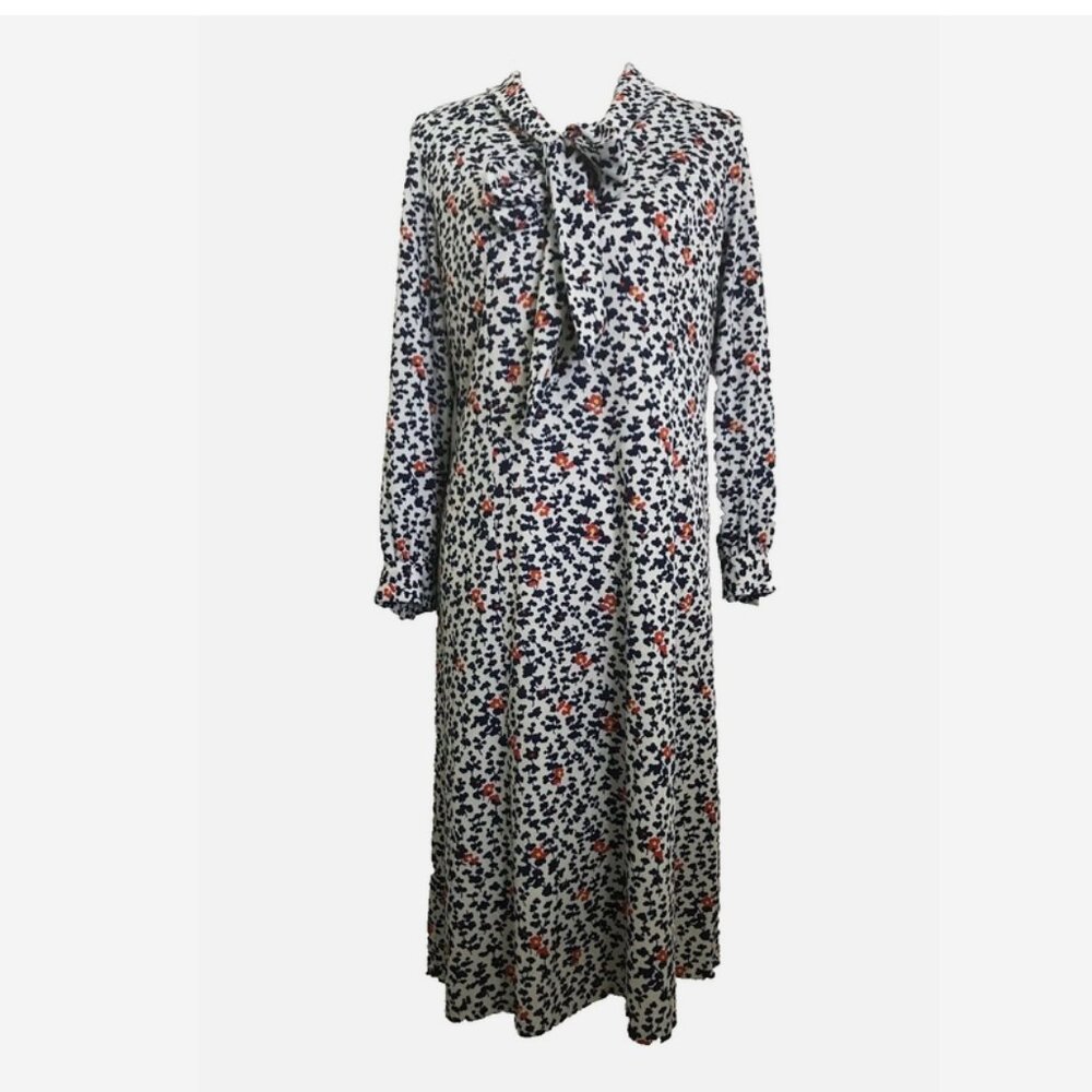 Vintage Neiman Marcus Floral Pussycat Bow Secretary Dress
